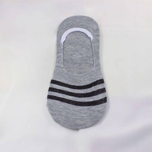 Breathable Striped No Show Invisible Socks Grey
