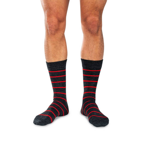 Red Lines Crew Socks