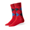 Premium Quality Red Argyle Crew Socks