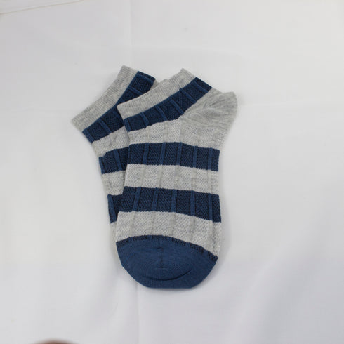 Furor Blue Stripe Winter Ankle Socks