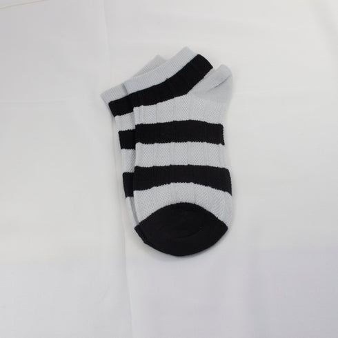 Furor Light Grey Stripe Winter Ankle Socks