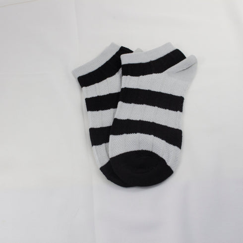 Furor Light Grey Stripe Winter Ankle Socks