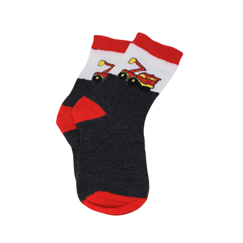 Truck Cartoon Kids Socks (11-14 Years)