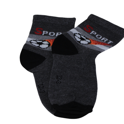 Charcoal Sports Kids Socks (6-10 Years)