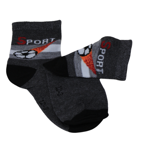 Charcoal Sports Kids Socks (6-10 Years)