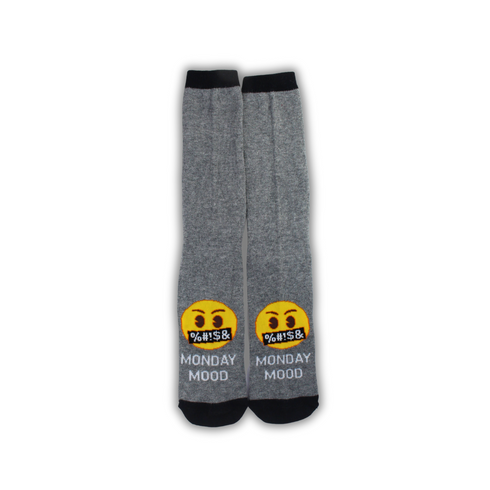 Monday Mood Emoji Face Funky Socks