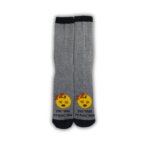 Too Tired Mood Emoji Face Funky Socks