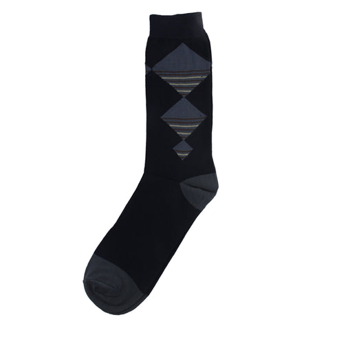 Black Grey Mens Solid Cotton Premium Socks