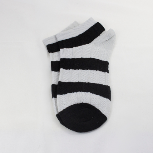Furor Light Grey Stripe Winter Ankle Socks