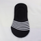 Striped Liner No Show Invisible Socks Black