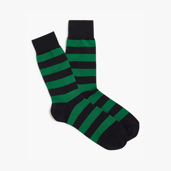 Green Parallel Stripes Funky Socks