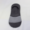 Striped Liner No Show Invisible Socks Charcoal
