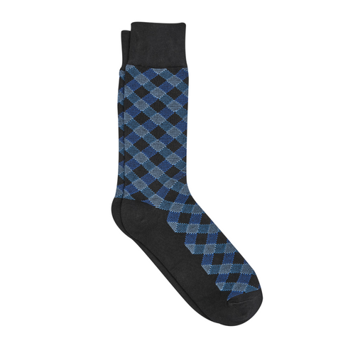 Black Blue Mid Style Cotton Premium Socks