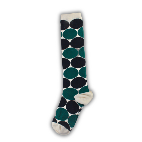 Winter Green Polka Dots Long Socks