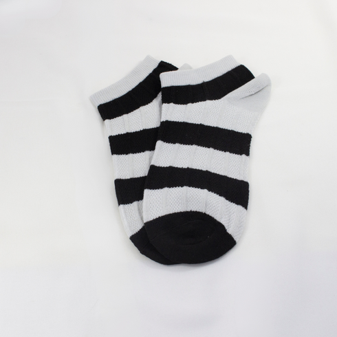 Furor Light Grey Stripe Winter Ankle Socks