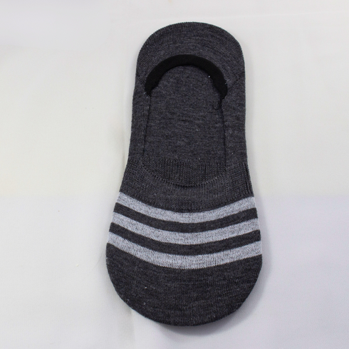 Breathable Striped No Show Invisible Socks Charcoal