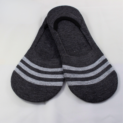 Breathable Striped No Show Invisible Socks Charcoal