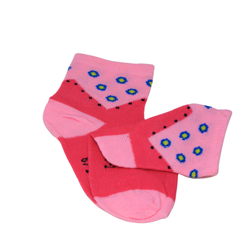 Light Pink Dotted Kids Socks (1-4 Years)