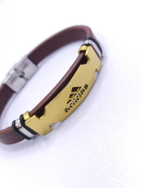 Adidas Brown Leather Bracelet