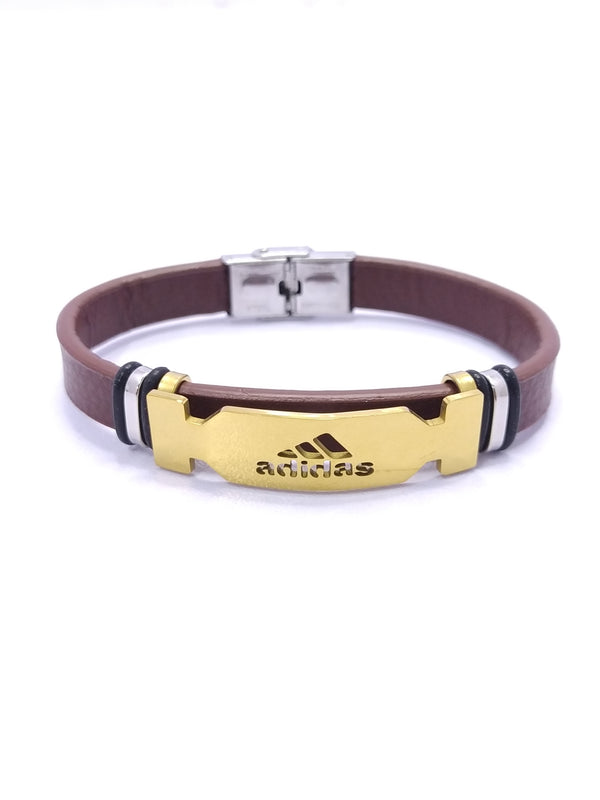 Adidas Brown Leather Bracelet