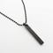 Black Square Bar Stainless Steel Pendant Chain Necklace