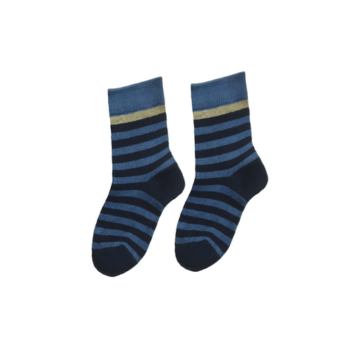Navy Blue Striped Kids Socks (3-5 Years)