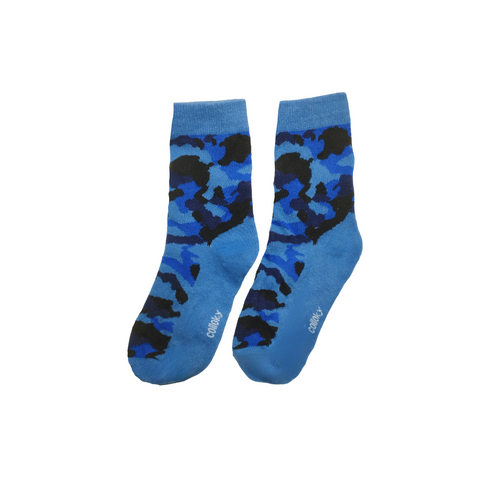 Blue Camouflage Kids Socks (7-9 Years)
