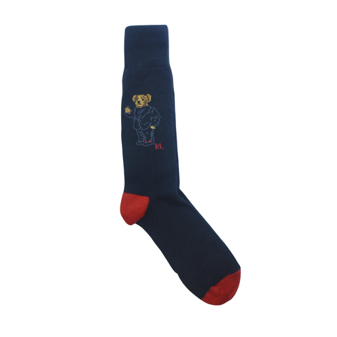 Black Tall Teddy Bear RL Funky Socks