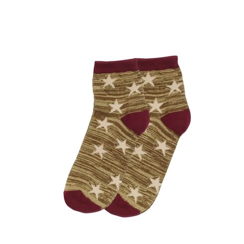 Brown Stars Short Ankle Funky socks