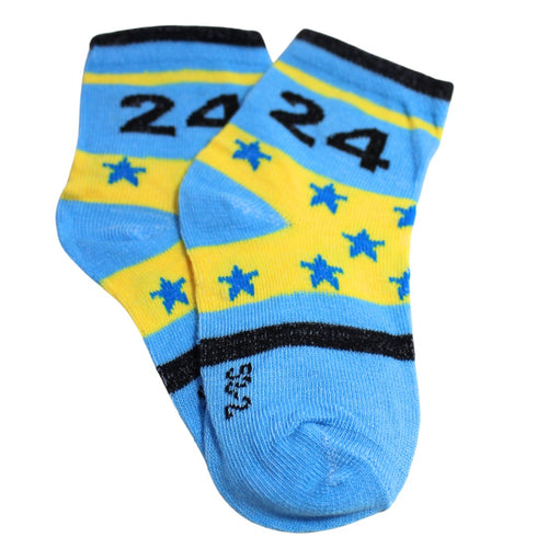Yellow Blue Stars kids Socks (6-8 Years)