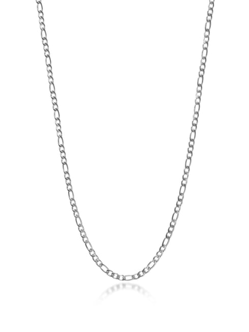 Figaro Silver Stainless Steel Curb Chain