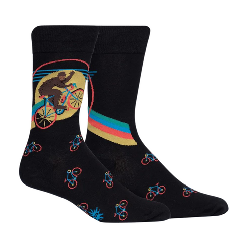 Flying Bike Sasquatch Funky Socks
