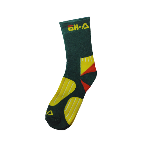Green Skyline Winter Crew Socks