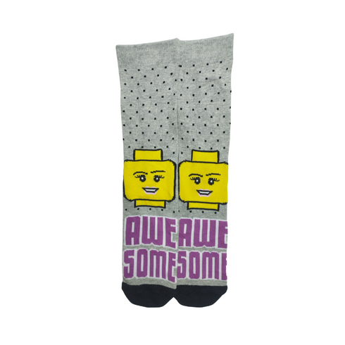 Grey Dotted Lego Awesome Funky Socks