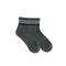Grey Striped Quarter Crew Socks