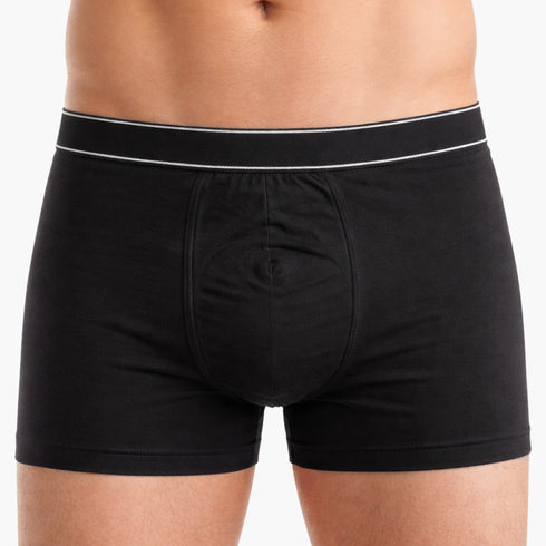 Men’s Solid Stripe Boxer Brief – Black