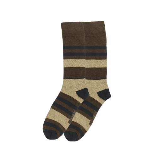 Multi Lines Brown Funky Socks