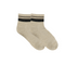 Cream Striped Quarter Crew Socks