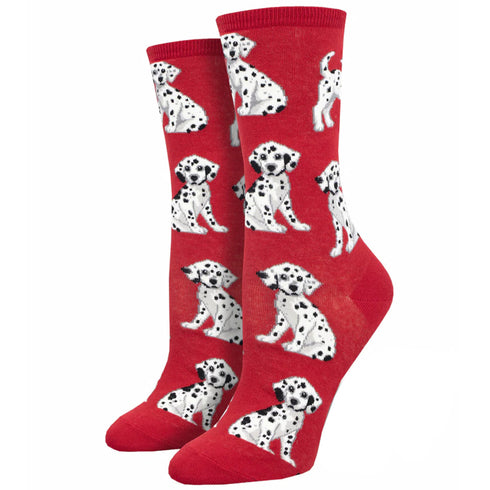 Red Cute Puppy Funky Socks