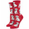 Red Cute Puppy Funky Socks