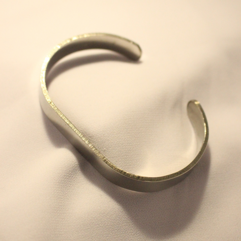 Silver Stainless Steel Solid Wide Bracelet