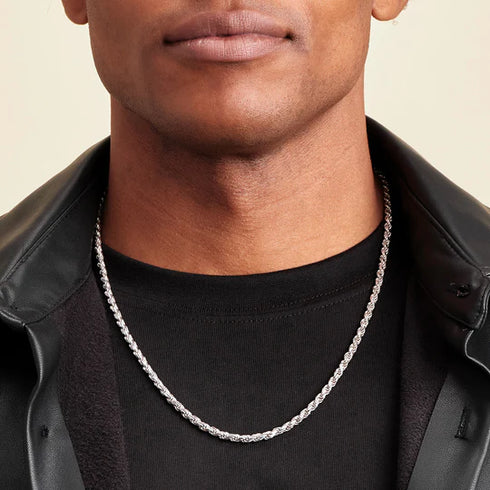 Sterling Silver Stainless Steel Rope Chain
