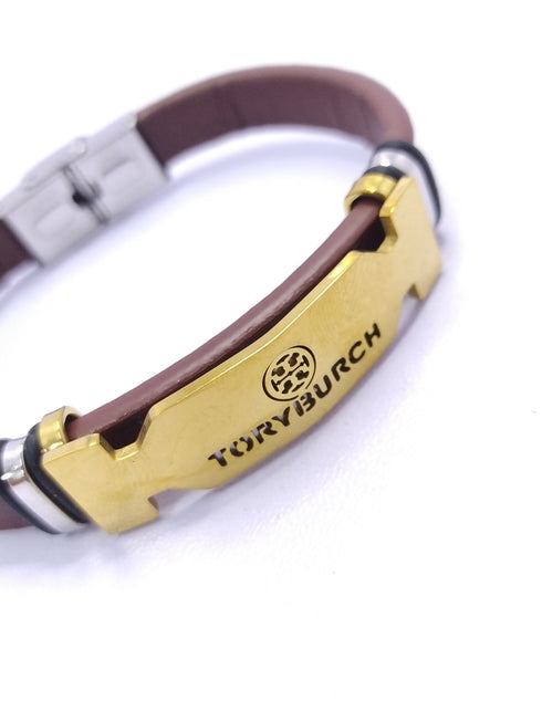 Tory Burch Brown Leather Bracelet
