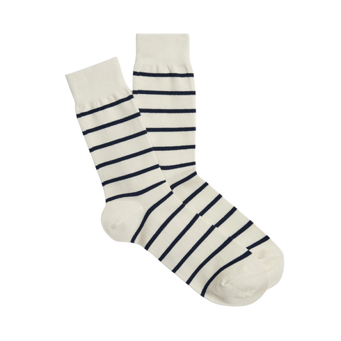 White Stripe Crew Socks