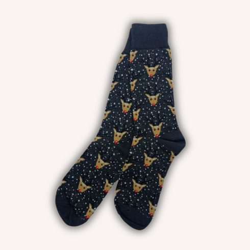 Reindeer Charcoal Funky Socks
