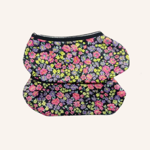 Womens Purple Floral No Show Socks