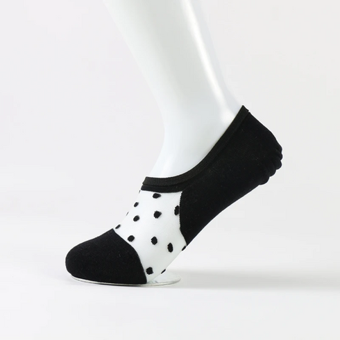 Womens Black Transparent Invisible Socks - Premium Quality