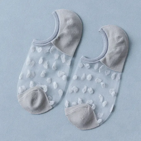 Womens Light Blue Transparent Invisible Socks - Premium Quality
