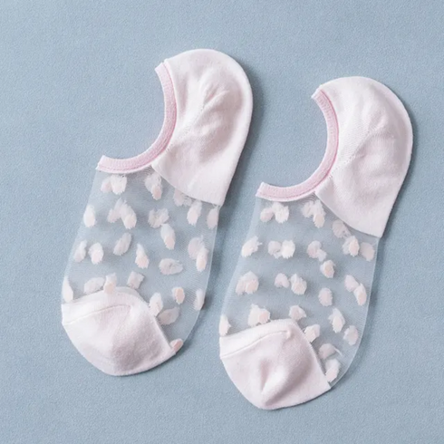 Womens Pink Transparent Invisible Socks - Premium Quality