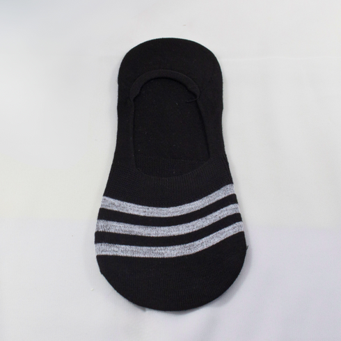Breathable Striped No Show Invisible Socks Black